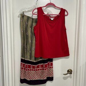 Nygard Collection/Sag Harbor ladies Skirt set Size L